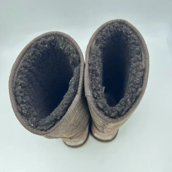 UGG Classic Women Size 5 Tall Shearling Winter Boots Choc Brown 5815 - Picture 11 of 12